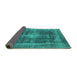 Sideview of Oriental Turquoise Industrial Rug, urb2193turq