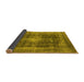 Sideview of Oriental Yellow Industrial Rug, urb2193yw