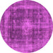 Round Oriental Pink Industrial Rug, urb2193pnk