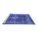 Sideview of Machine Washable Oriental Blue Industrial Rug, wshurb2193blu