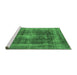 Sideview of Machine Washable Oriental Emerald Green Industrial Area Rugs, wshurb2193emgrn