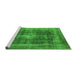 Sideview of Machine Washable Oriental Green Industrial Area Rugs, wshurb2193grn