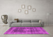 Machine Washable Oriental Pink Industrial Rug in a Living Room, wshurb2193pnk