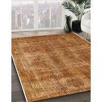 Mid-Century Modern Mahogany Brown Oriental Rug, urb2194