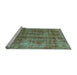 Sideview of Machine Washable Oriental Light Blue Industrial Rug, wshurb2194lblu