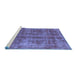 Sideview of Machine Washable Oriental Blue Industrial Rug, wshurb2194blu