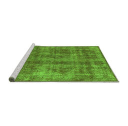 Sideview of Machine Washable Oriental Green Industrial Area Rugs, wshurb2194grn