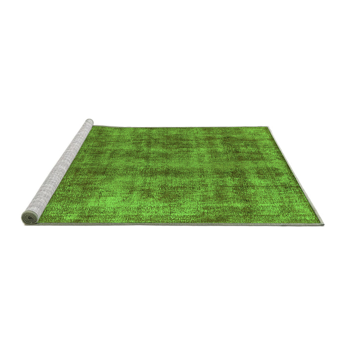 Sideview of Machine Washable Oriental Green Industrial Area Rugs, wshurb2194grn