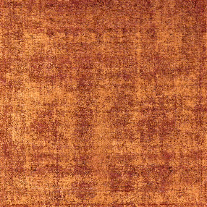 Square Machine Washable Oriental Orange Industrial Area Rugs, wshurb2194org
