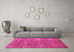 Machine Washable Oriental Pink Industrial Rug in a Living Room, wshurb2194pnk