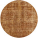 Round Mid-Century Modern Mahogany Brown Oriental Rug, urb2194