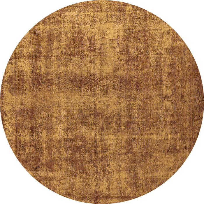 Round Oriental Brown Industrial Rug, urb2194brn