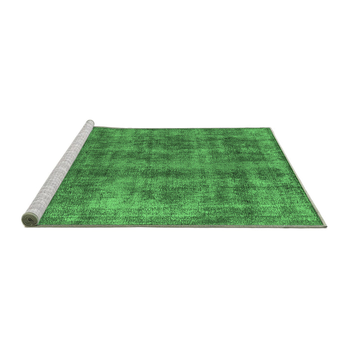 Sideview of Machine Washable Oriental Emerald Green Industrial Area Rugs, wshurb2194emgrn