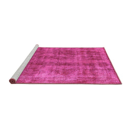 Sideview of Machine Washable Oriental Pink Industrial Rug, wshurb2194pnk