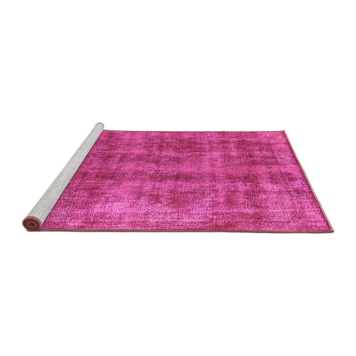 Sideview of Machine Washable Oriental Pink Industrial Rug, wshurb2194pnk