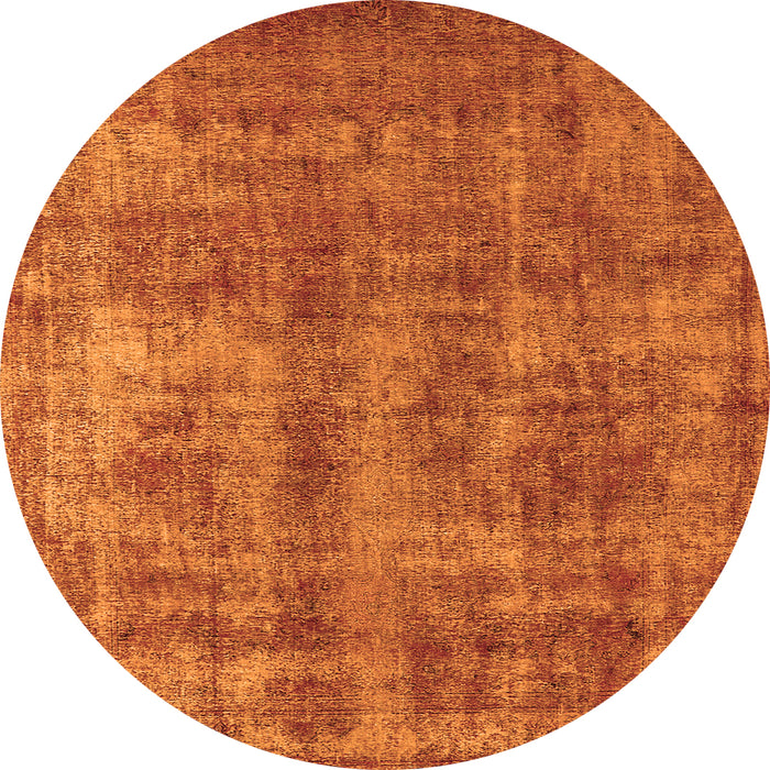 Round Oriental Orange Industrial Rug, urb2194org