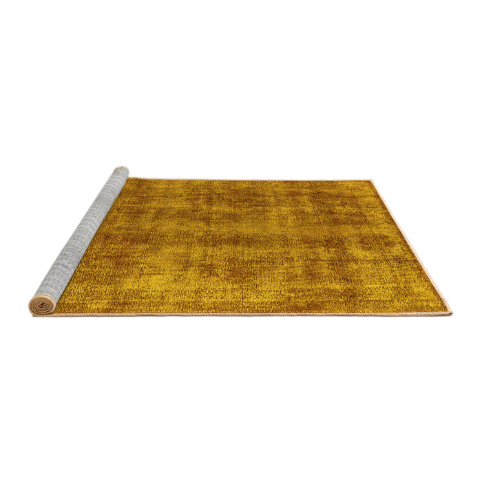 Sideview of Machine Washable Oriental Yellow Industrial Rug, wshurb2194yw
