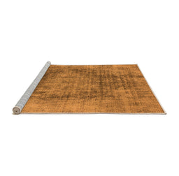 Sideview of Machine Washable Oriental Orange Industrial Area Rugs, wshurb2195org