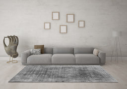 Machine Washable Oriental Gray Industrial Rug in a Living Room,, wshurb2195gry