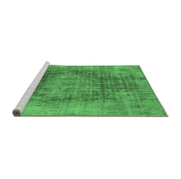 Sideview of Machine Washable Oriental Emerald Green Industrial Area Rugs, wshurb2195emgrn