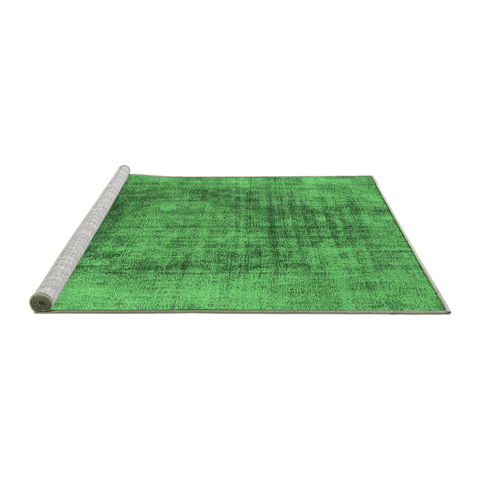 Sideview of Machine Washable Oriental Emerald Green Industrial Area Rugs, wshurb2195emgrn