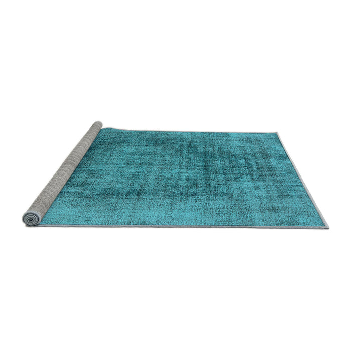 Sideview of Machine Washable Oriental Light Blue Industrial Rug, wshurb2195lblu