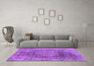 Machine Washable Oriental Purple Industrial Area Rugs in a Living Room, wshurb2195pur