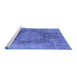 Sideview of Machine Washable Oriental Blue Industrial Rug, wshurb2195blu