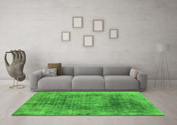 Machine Washable Oriental Green Industrial Area Rugs in a Living Room,, wshurb2195grn