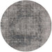 Round Machine Washable Industrial Modern Cloudy Gray Rug, wshurb2195