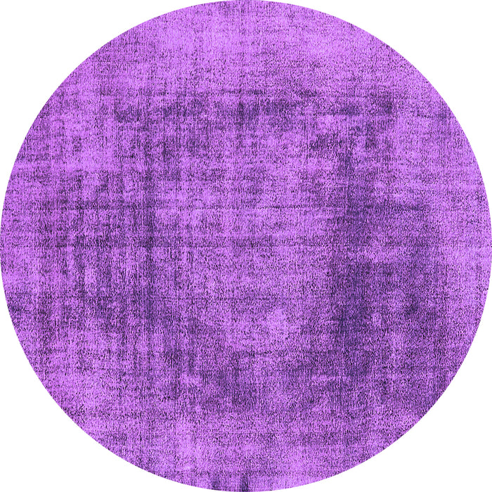 Round Machine Washable Oriental Purple Industrial Area Rugs, wshurb2195pur