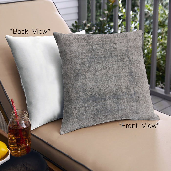 Front View of Mid-Century Modern Urban Square Cloudy Gray Throw Pillow, 18 inch by 18 inch, pwurb2195