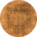 Round Oriental Orange Industrial Rug, urb2195org