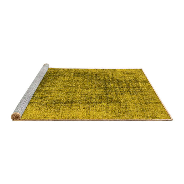 Sideview of Machine Washable Oriental Yellow Industrial Rug, wshurb2195yw