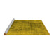 Sideview of Machine Washable Oriental Yellow Industrial Rug, wshurb2195yw