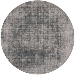 Round Mid-Century Modern Cloudy Gray Oriental Rug, urb2195