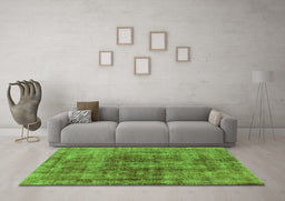 Machine Washable Oriental Green Industrial Area Rugs in a Living Room,, wshurb2196grn