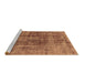 Sideview of Machine Washable Oriental Brown Industrial Rug, wshurb2196brn