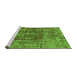 Sideview of Machine Washable Oriental Green Industrial Area Rugs, wshurb2196grn