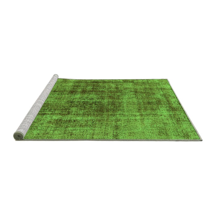 Sideview of Machine Washable Oriental Green Industrial Area Rugs, wshurb2196grn