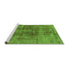 Sideview of Machine Washable Oriental Green Industrial Area Rugs, wshurb2196grn
