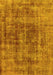 Machine Washable Oriental Yellow Industrial Rug, wshurb2196yw