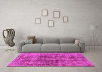 Machine Washable Oriental Pink Industrial Rug, wshurb2196pnk