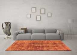 Machine Washable Oriental Orange Industrial Area Rugs in a Living Room, wshurb2196org