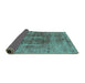 Sideview of Oriental Turquoise Industrial Rug, urb2196turq