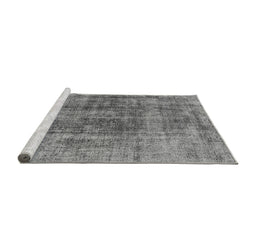 Sideview of Machine Washable Oriental Gray Industrial Rug, wshurb2196gry