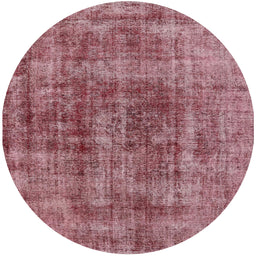 Round Machine Washable Industrial Modern Light Coral Pink Rug, wshurb2196