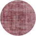 Round Machine Washable Industrial Modern Light Coral Pink Rug, wshurb2196