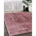 Mid-Century Modern Light Coral Pink Oriental Rug in Family Room, urb2196