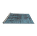 Sideview of Machine Washable Oriental Light Blue Industrial Rug, wshurb2196lblu